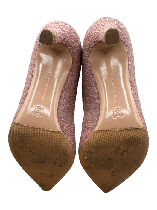 Gianvito Rossi Shoe Size 37 Pink Textile Knit Pointed Toe Textured Sock Booties Pink / 37