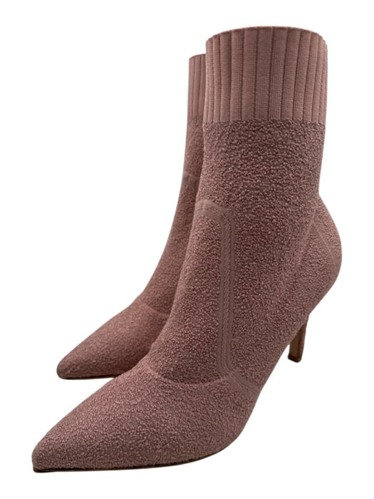 Gianvito Rossi Shoe Size 37 Pink Textile Knit Pointed Toe Textured Sock Booties Pink / 37