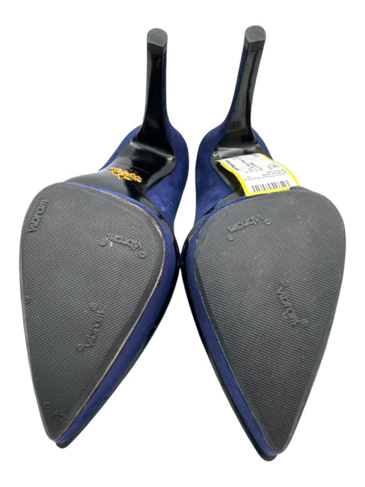 Prada Shoe Size 36.5 Blue Suede Pointed Toe Stiletto Platform Pumps Blue / 36.5