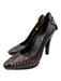 Celine Shoe Size 36 Brown & Orange Leather Contrast Stitch Wing Tip Pumps Brown & Orange / 36