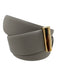 Salvatore Ferragamo Light Gray Leather Gold Tone Hardware Peg Buckle Belts Light Gray / L