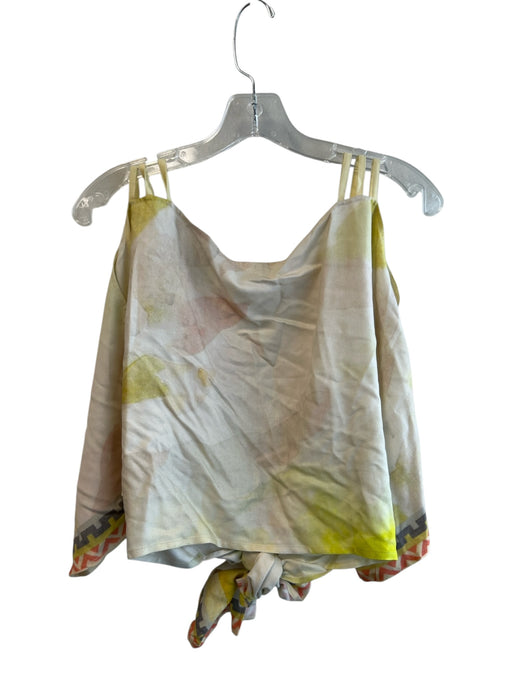 Blank London Size One Size Beige & Yellow No Fabric Tag Scoop Neck Tye Dye Top Beige & Yellow / One Size