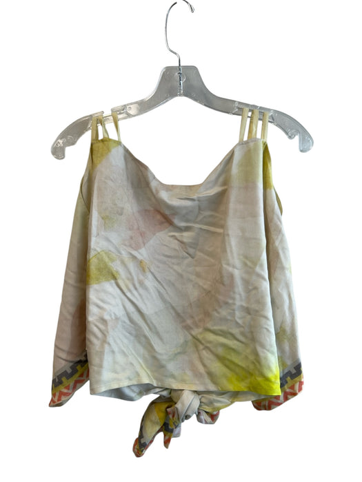 Blank London Size One Size Beige & Yellow No Fabric Tag Scoop Neck Tye Dye Top Beige & Yellow / One Size