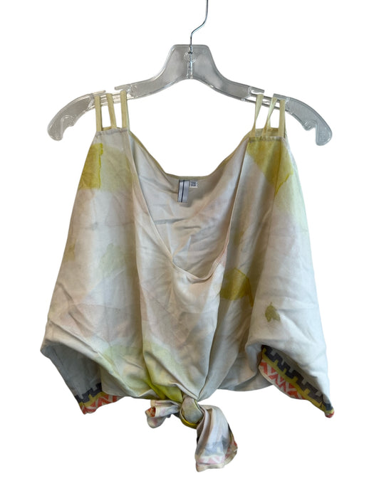 Blank London Size One Size Beige & Yellow No Fabric Tag Scoop Neck Tye Dye Top Beige & Yellow / One Size
