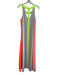 Hope's Size Est S/M Gray, Neon yellow & orange Polyester Round Neck Dress Gray, Neon yellow & orange / Est S/M