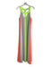 Hope's Size Est S/M Gray, Neon yellow & orange Polyester Round Neck Dress Gray, Neon yellow & orange / Est S/M
