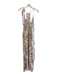BTFL-life Size Large Tan & multi Rayon Sleeveless All Over Print Side Slit Dress Tan & multi / Large