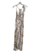 BTFL-life Size Large Tan & multi Rayon Sleeveless All Over Print Side Slit Dress Tan & multi / Large