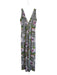 Carolina Socias Size Small Black, White & Multi No Fabric Tag V Neck Jumpsuit Black, White & Multi / Small