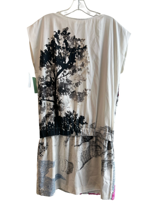 Diane Von Furstenberg Size 10 White, Black & Pink No Fabric Tag Sleeveless Dress White, Black & Pink / 10