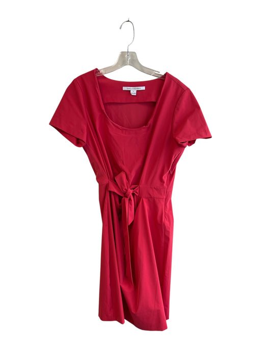 Diane Von Furstenberg Size 12 Red Orange Polyamide Blend Short Sleeve Dress Red Orange / 12