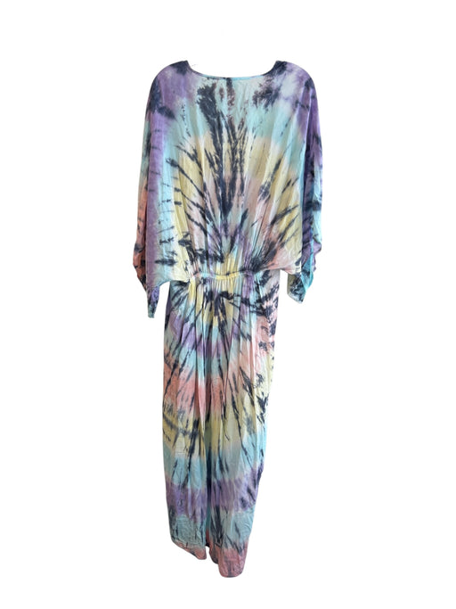 Surf Gypsy Size Est M Blue, Yellow & Multi No Fabric Tag Tye Dye V Neck Coverup Blue, Yellow & Multi / Est M