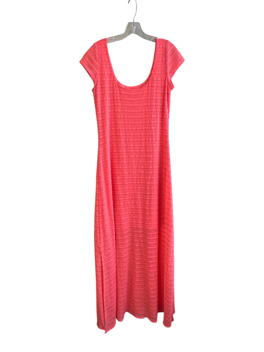 Lily Pulitzer Size Large Neon Orange Polyester Cap Sleeve Half Lined Slits Dress Neon Orange / Large