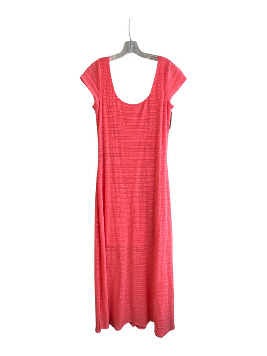 Lily Pulitzer Size Large Neon Orange Polyester Cap Sleeve Half Lined Slits Dress Neon Orange / Large