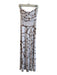 PHO Firenze Size Small White & Brown Viscose Strapless Wide Leg Ruched Jumpsuit White & Brown / Small