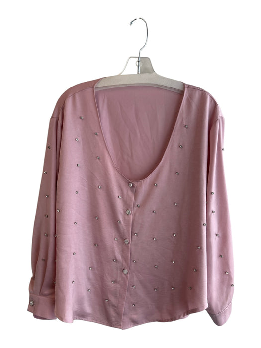 Galita Size Medium Dusty Rose Polyester Long Sleeve Stretch Waist Short Set Dusty Rose / Medium