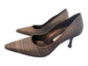 Manolo Blahnik Shoe Size 36.5 Brown Fabric Pointed Toe High Heel Pump Shoes Brown / 36.5