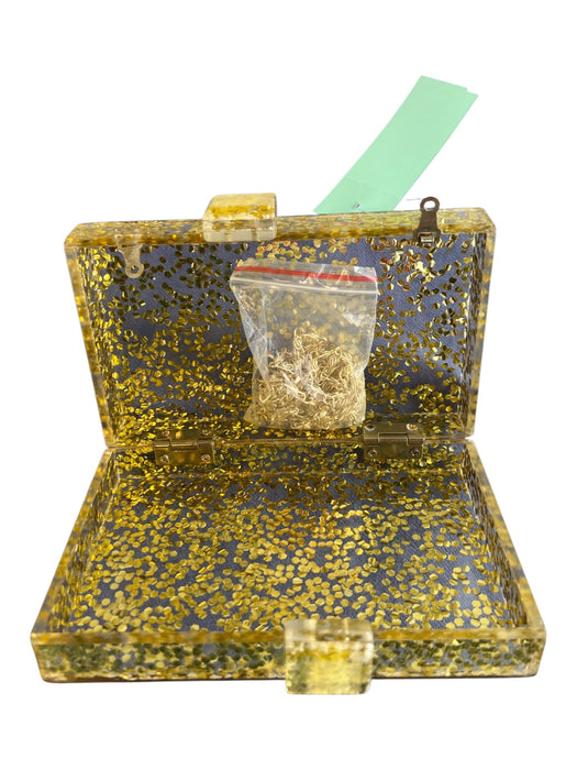 No Brand Gold Acrylic Dotted Box Hard Shell Chain Bag Gold / Small