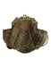 No Brand Brown Sateen Beads Twist Close Evening Chain Bag Brown / Small