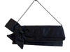White House Black Market Black Sateen Bow detail Rectangle Magnetic Close Bag Black / Medium