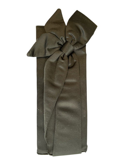 White House Black Market Black Sateen Bow detail Rectangle Magnetic Close Bag Black / Medium