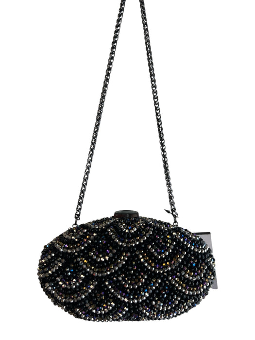 Cache Black, Silver & Brown Rhinestone Egg Shaped Hardcase Evening Bag Black, Silver & Brown / Small
