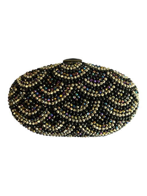 Cache Black, Silver & Brown Rhinestone Egg Shaped Hardcase Evening Bag Black, Silver & Brown / Small