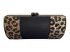 Stuart Weitzman Black, Amber & gold Sateen Beaded Twist Close Oblong Bag Black, Amber & gold / Small