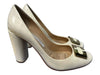Diane Von Furstenberg Shoe Size 6 Ivory Patent Leather Square Toe Pump Shoes Ivory / 6