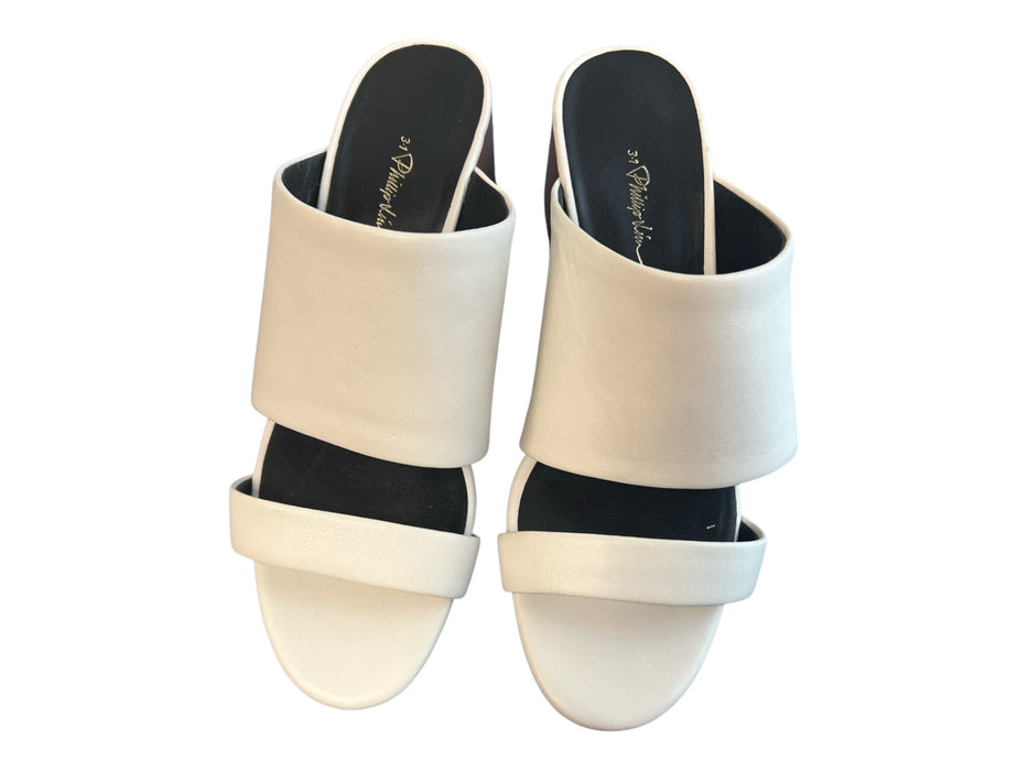 3.1 Phillip Lim Shoe Size 36.5 White Leather open toe Open Heel Stack Heel Shoes White / 36.5
