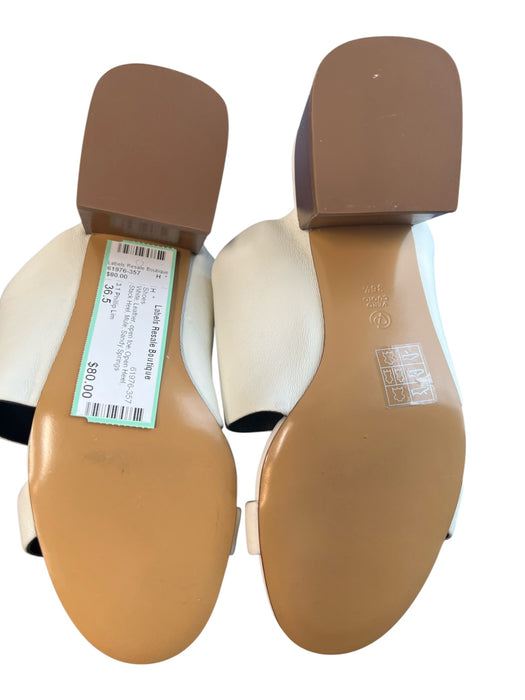 3.1 Phillip Lim Shoe Size 36.5 White Leather open toe Open Heel Stack Heel Shoes White / 36.5