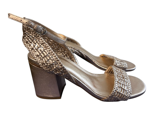 Marc Fisher Shoe Size 6 Rose Gold Leather Block Heel Open Toe BRaided Shoes Rose Gold / 6