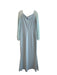 Chiara Boni Size 14 Baby Blue No Fabric Tag Long Sheer Sleeves seam detail Gown Baby Blue / 14