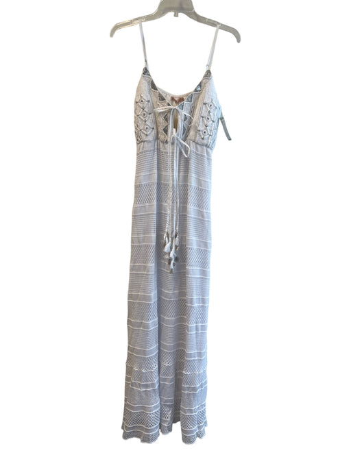 Cecilia Prado Size Medium White No Fabric Tag Lined Crochet Strappy Back Dress White / Medium