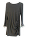 Jay Godfrey Size 10 Black Polyester Lined Feather detail Open Back Dress Black / 10
