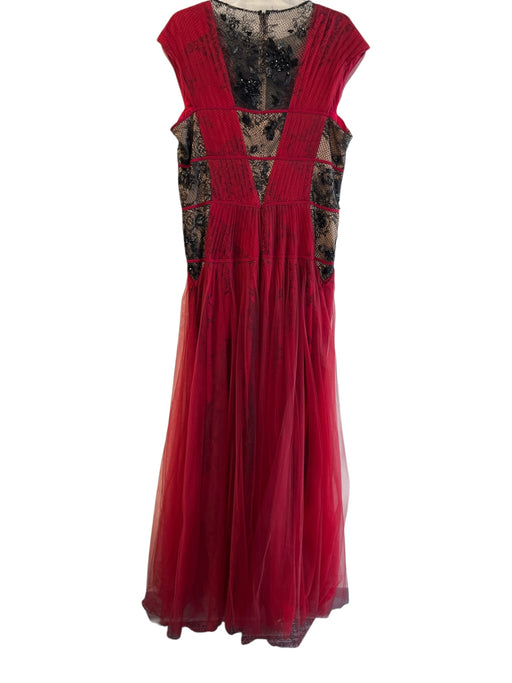 Tadashi Shoji Size Est L Red & Black No Fabric Tag Sleeveless Back Zip Gown Red & Black / Est L