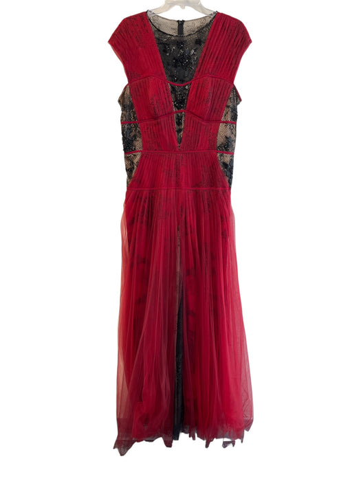 Tadashi Shoji Size Est L Red & Black No Fabric Tag Sleeveless Back Zip Gown Red & Black / Est L