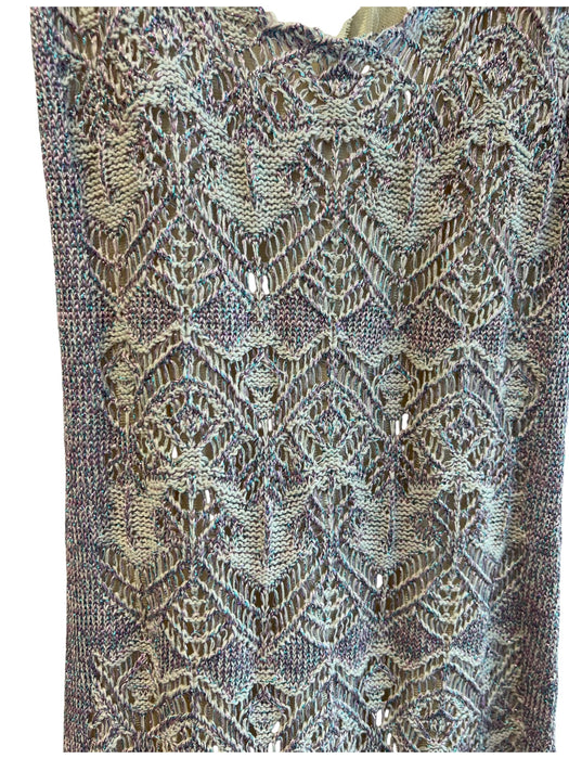 Cecilia Prado Size Medium Cream & Lavendar No Fabric Tag Lined Crochet Dress Cream & Lavendar / Medium
