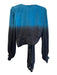 Karina Grimaldi Size Medium Teal & Black Silk Blend Tye Dye Long Sleeve Wrap Top Teal & Black / Medium