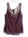 Byron Lars Size 10 Wine Nylon Blend Sleeveless Scoop Neck Mesh Accent Tank Top Wine / 10