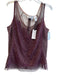 Byron Lars Size 10 Wine Nylon Blend Sleeveless Scoop Neck Mesh Accent Tank Top Wine / 10