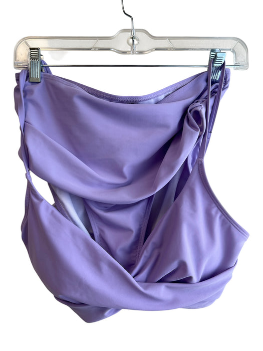 Zaful Size Large Lavendar Polyamide 2 Piece Ruched Adjustable straps Swimsuit Lavender / Large