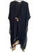 Interior Revival Size One Size Black & Tan Viscose Tassel Open Front Kimono Black & Tan / One Size