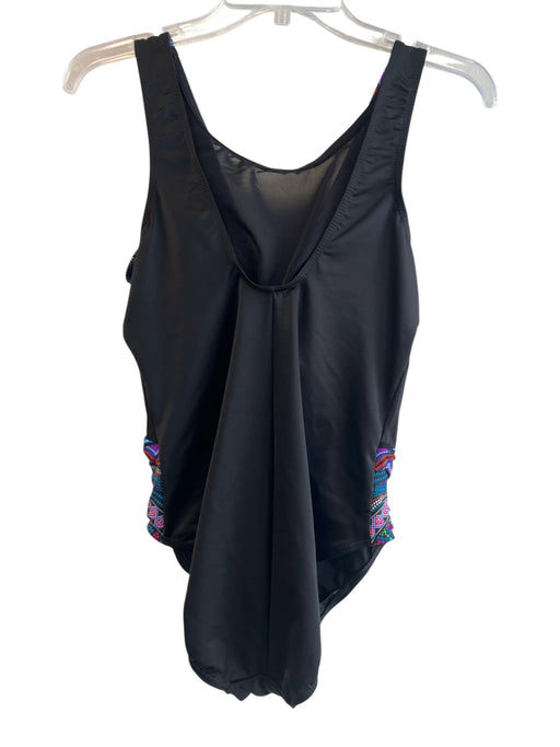 Miracle Suit Size 14 Black & Multi Polyamid One Piece Built in Bra Swimsuit Black & Multi / 14