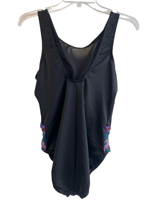 Miracle Suit Size 14 Black & Multi Polyamid One Piece Built in Bra Swimsuit Black & Multi / 14