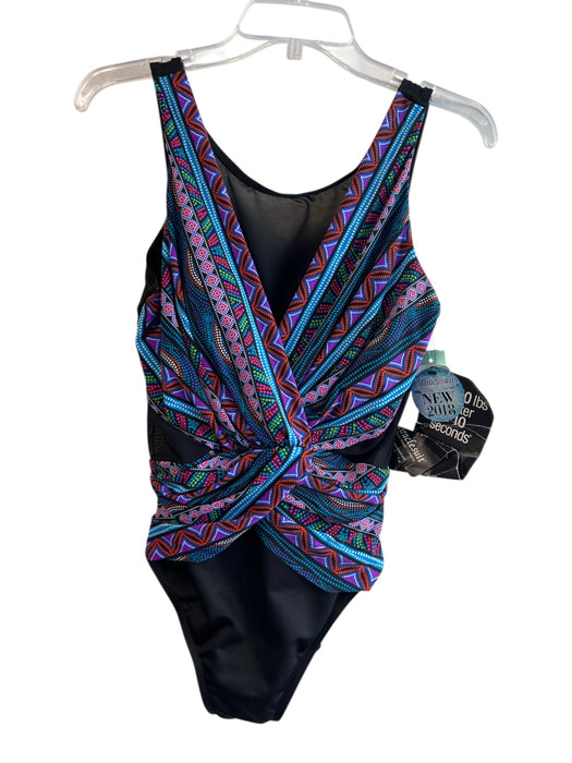 Miracle Suit Size 14 Black & Multi Polyamid One Piece Built in Bra Swimsuit Black & Multi / 14
