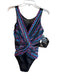 Miracle Suit Size 14 Black & Multi Polyamid One Piece Built in Bra Swimsuit Black & Multi / 14