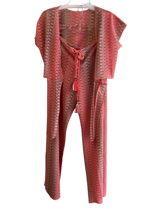 Becca Melon & Mauve No Fabric Tag Tie At Waist Crop Top Loungewear Melon & Mauve