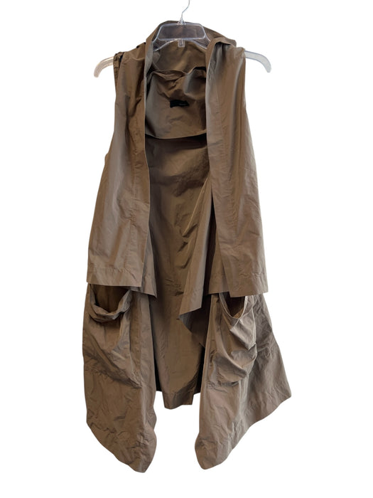 Sun Kim Size One Size Brown No Fabric Tag Open Front Sleeveless pocket Vest Brown / One Size