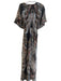 Lavender Brown Size Medium Gray, Brown & Multi No Fabric Tag V Neck Dress Gray, Brown & Multi / Medium